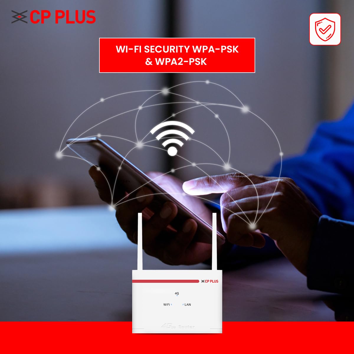 CP Plus 4G LTE Wi-Fi Router (CP-XR-DE21-S) - High Speed 4G Internet & Wider Wi-Fi Coverage upto 10m | Support External Antenna | Support Reset, WPS Button - Image 5