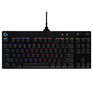 Logitech G PRO Mechanical Gaming Keyboard with GX Blue Clicky Switches/ Detachable Micro USB Cable/ Tenkeyless Design/ 16.8 Million Color LIGHTSYNC RGB Backlit Keys (Black)