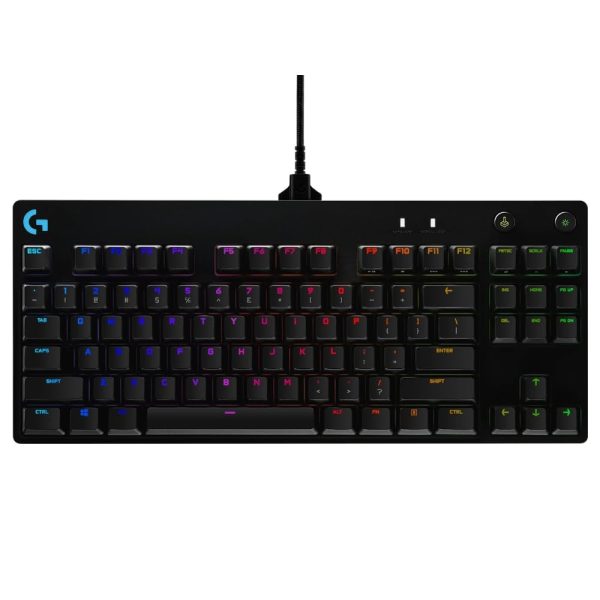 Logitech G PRO Mechanical Gaming Keyboard with GX Blue Clicky Switches/ Detachable Micro USB Cable/ Tenkeyless Design/ 16.8 Million Color LIGHTSYNC RGB Backlit Keys (Black)