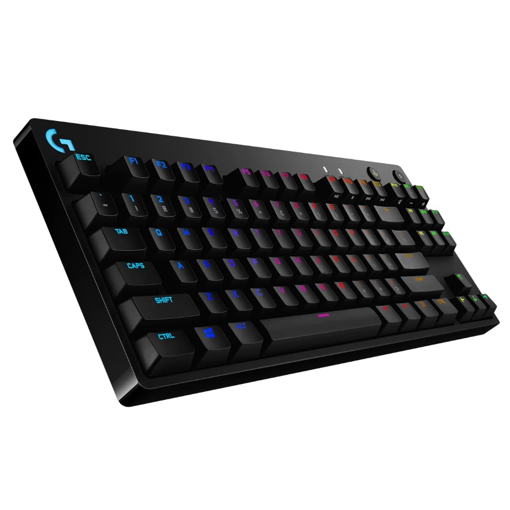 Logitech G PRO Mechanical Gaming Keyboard with GX Blue Clicky Switches/ Detachable Micro USB Cable/ Tenkeyless Design/ 16.8 Million Color LIGHTSYNC RGB Backlit Keys (Black) - Image 4