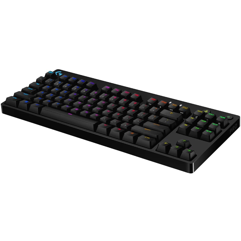 Logitech G PRO Mechanical Gaming Keyboard with GX Blue Clicky Switches/ Detachable Micro USB Cable/ Tenkeyless Design/ 16.8 Million Color LIGHTSYNC RGB Backlit Keys (Black) - Image 3
