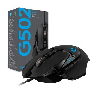 Logitech G502 Hero High Performance Wired USB Gaming Mouse with Hero 25K Sensor/ 25,600 DPI/ RGB/ Adjustable Weights/ 11 Programmable Buttons/ On-Board Memory/ PC/Mac - Black