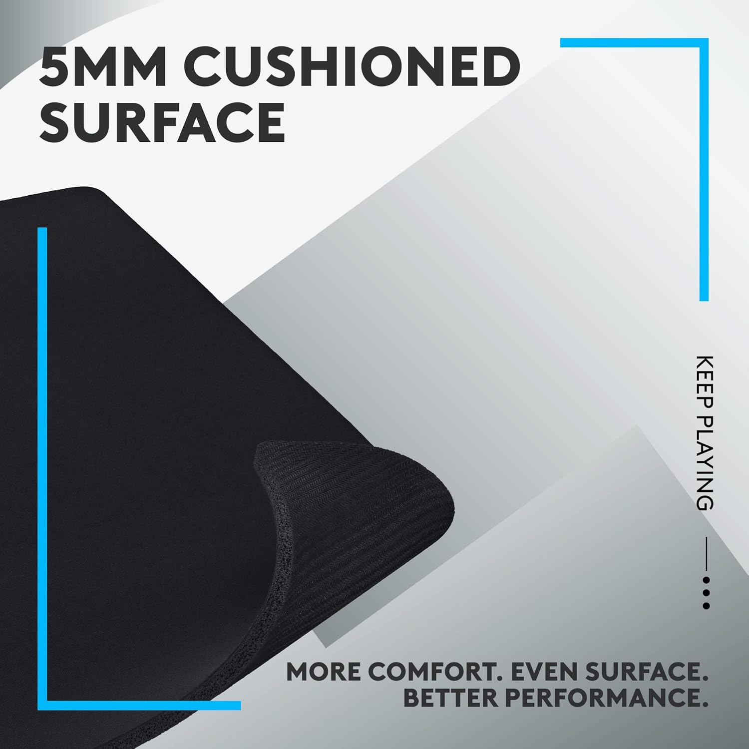 Logitech G740 Large Thick Gaming Mouse Pad - Optimised for Gaming Sensors/ Moderate Surface Friction/ Non-Slip Mouse Mat/ 460 x 400 x 5 mm (Black) - Image 6