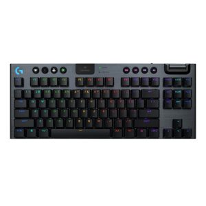 Logitech G915 X Lightspeed TKL Low-Profile Wireless Gaming Keyboard with Double-Shot PBT Keycaps/ Fully Programmable Keys/ RGB Backlighting/ Sleek Aluminum Finishing/ GL Brown Tactile Switches/ for PC/Mac (Black)