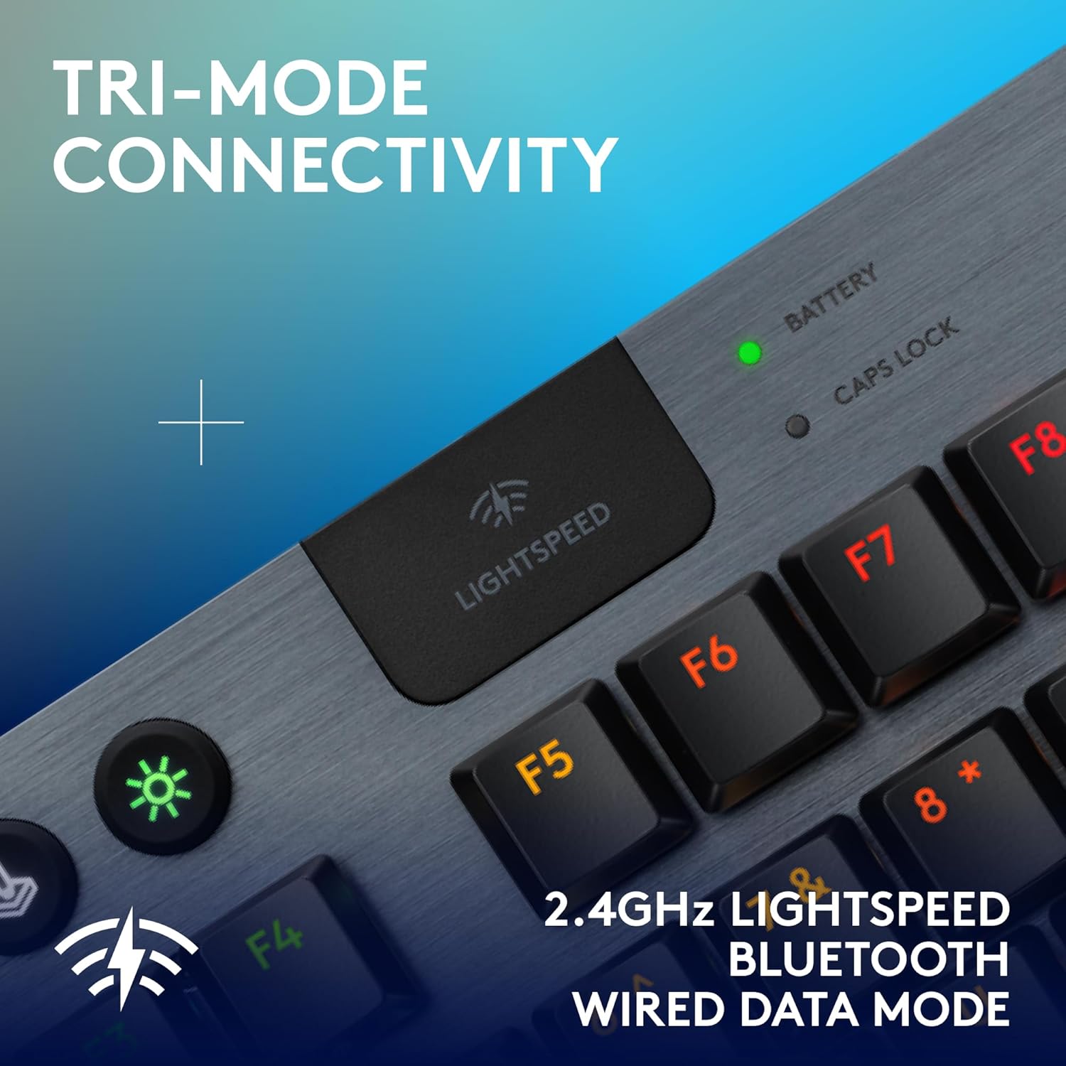 Logitech G915 X Lightspeed TKL Low-Profile Wireless Gaming Keyboard with Double-Shot PBT Keycaps/ Fully Programmable Keys/ RGB Backlighting/ Sleek Aluminum Finishing/ GL Brown Tactile Switches/ for PC/Mac (Black) - Image 6