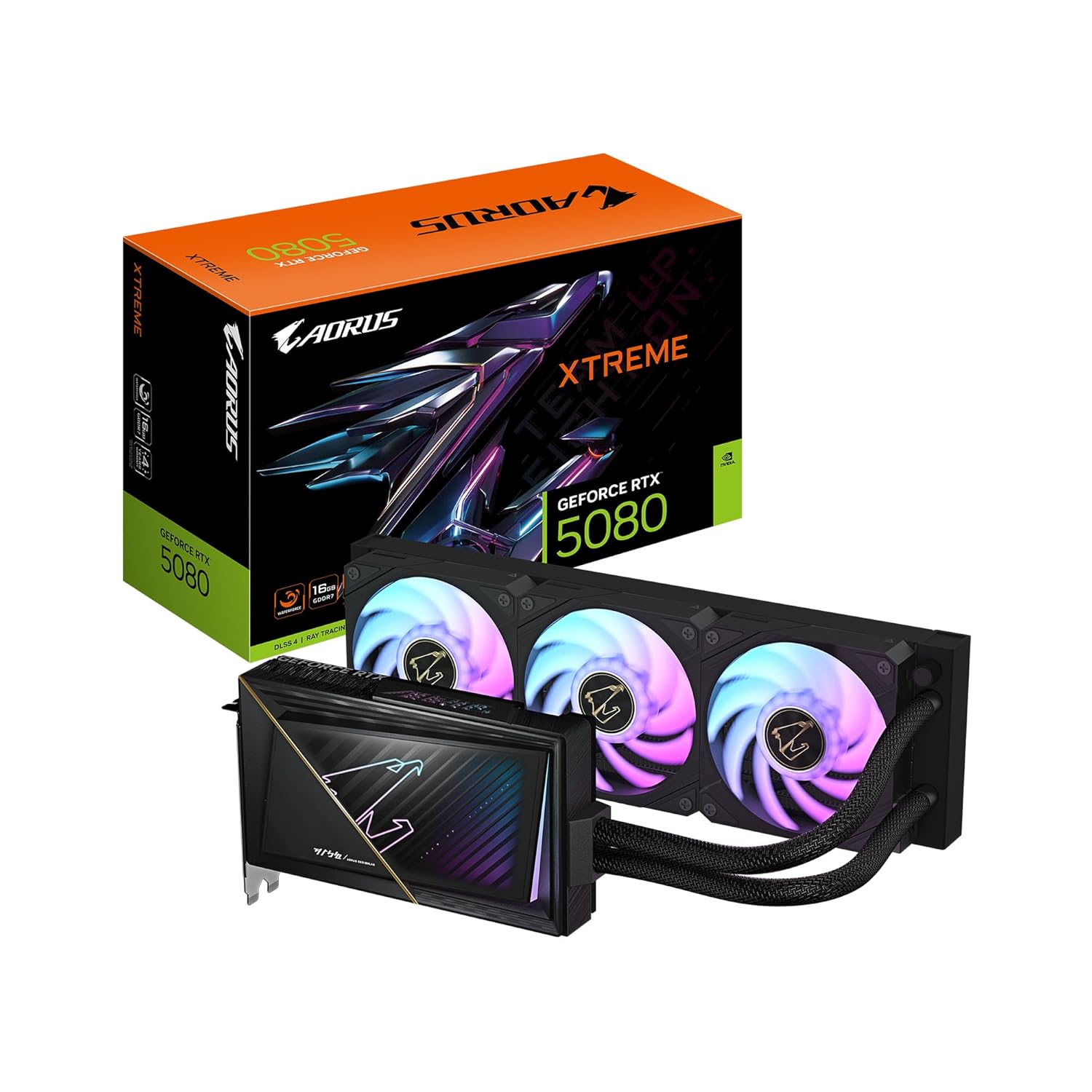 Gigabyte AORUS GeForce RTX 5080 XTREME WATERFORCE 16GB GDDR7 256-Bit Triple Fan Graphics Card (GV-N5080AORUSX W-16GD)