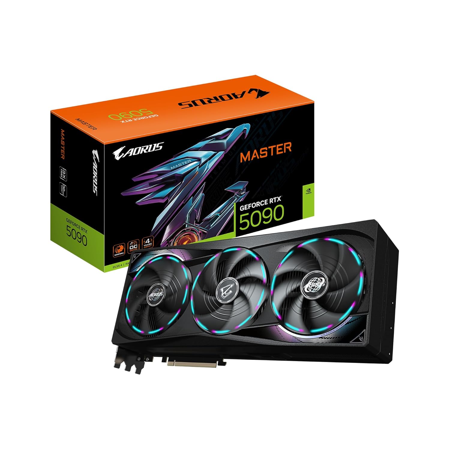 Gigabyte AORUS GeForce RTX 5090 MASTER 32GB GDDR7 512-Bit Triple Fan Graphics Card (GV-N5090AORUS M-32GD)