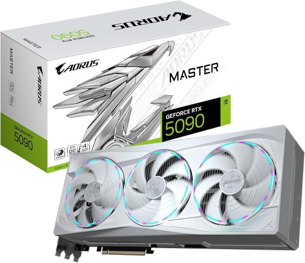 Gigabyte AORUS GeForce RTX 5090 MASTER ICE 32GB GDDR7 512-Bit Triple Fan Graphics Card (GV-N5090AORUSM ICE-32GD)