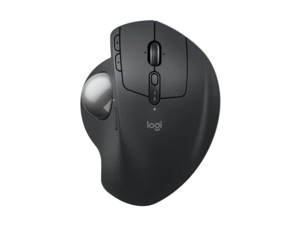 Logitech MX Ergo S Advanced Wireless Trackball Mouse, USB-C Rechargeable Wireless Ergonomic Mouse with Bluetooth and Encrypted Dongle, 6 Programmable Buttons, for PC/ Mac