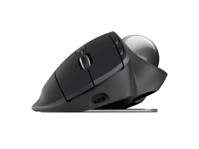 Logitech MX Ergo S Advanced Wireless Trackball Mouse, USB-C Rechargeable Wireless Ergonomic Mouse with Bluetooth and Encrypted Dongle, 6 Programmable Buttons, for PC/ Mac - Image 11