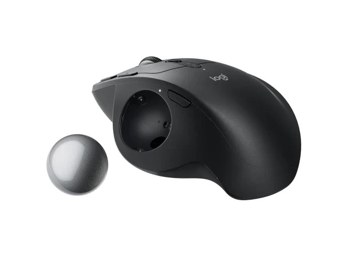 Logitech MX Ergo S Advanced Wireless Trackball Mouse, USB-C Rechargeable Wireless Ergonomic Mouse with Bluetooth and Encrypted Dongle, 6 Programmable Buttons, for PC/ Mac - Image 9