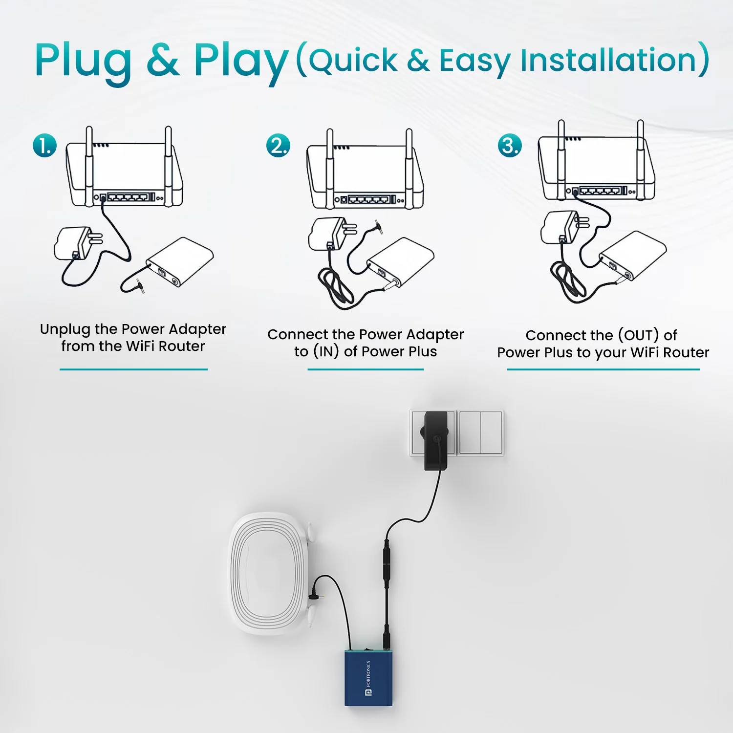 Portronics PowerPlus Powerbank - Wide Compatibility, Smart Battery Backup, Por 160 (Blue) - Image 2