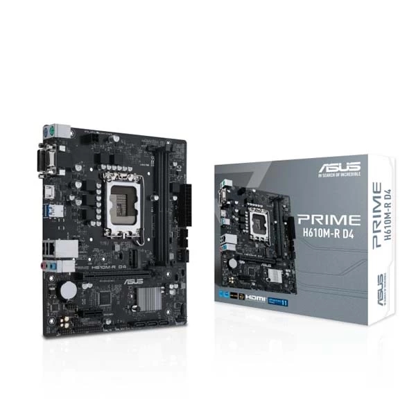 Asus PRIME H610M-R D4 Motherboard For Intel 14th, 13th & 12th Gen Processors - LGA1700 Socket