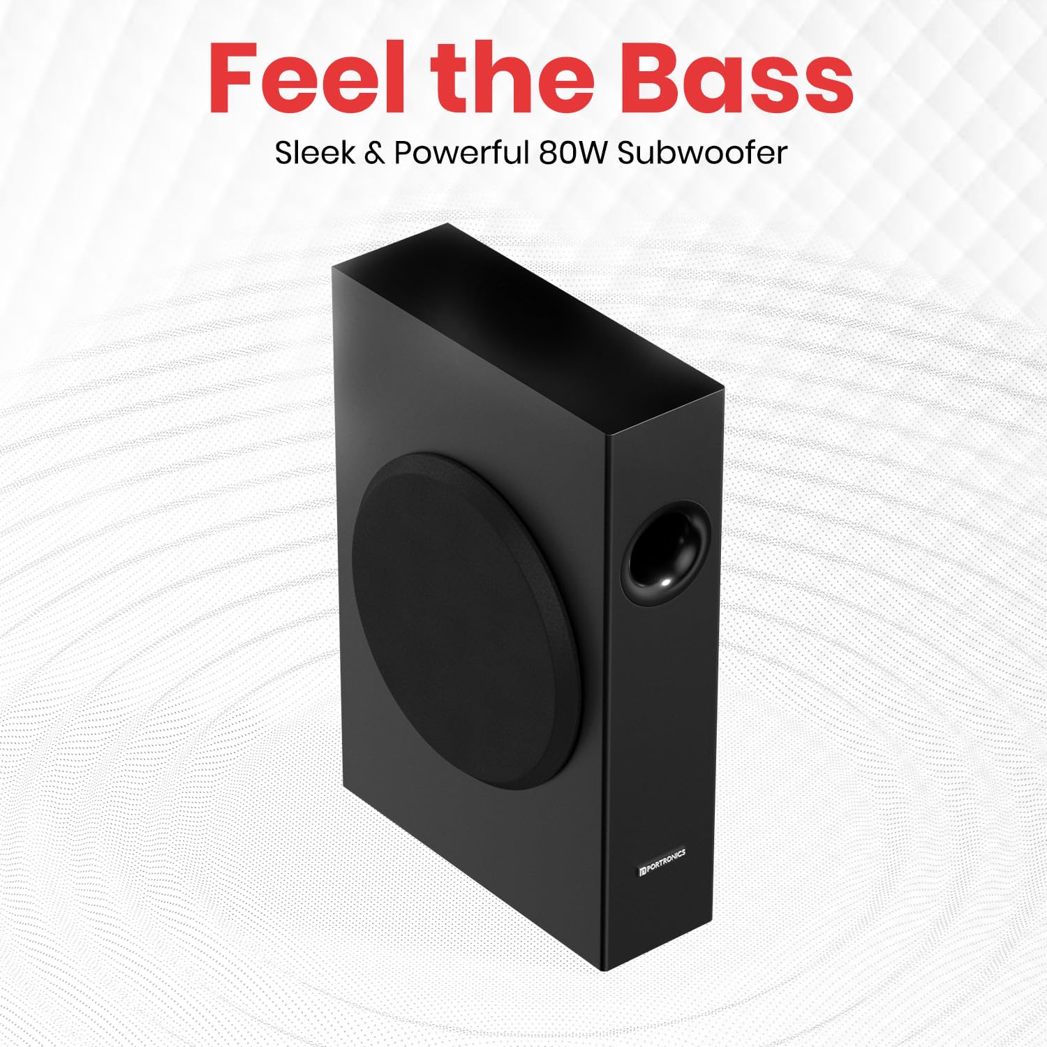 Portronics Pure Sound Pro X1 100W Bluetooth Soundbar with Wired Subwoofer for Deep Bass/ 2.1 Channel Home Theatre/ BT5.3v/ 3 EQ Modes/ Aux in/ Optical in/ USB Drives and Sleek Remote Control - Image 3