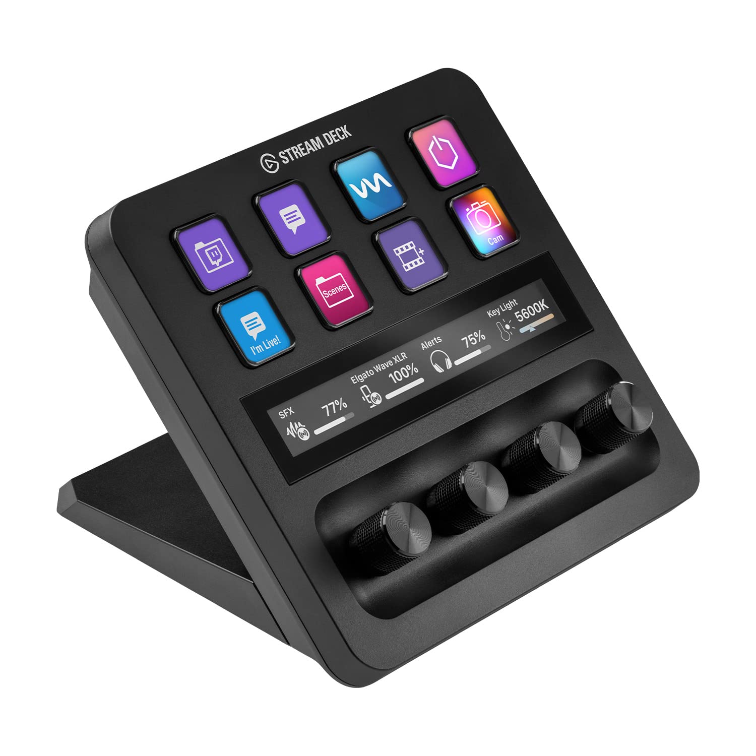 Elgato Stream Deck + Audio Mixer, Production Console And Studio Controller - For Content Creators, Streaming, Gaming, With Customisable Touch Strip Dials And LCD Keys, Works With Mac And PC, USB-A (Black)