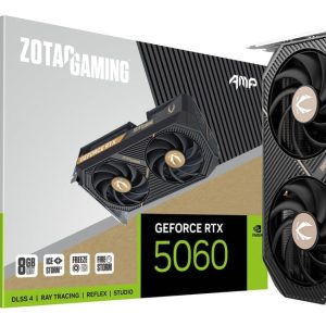 ZOTAC Gaming GeForce RTX 5060 AMP 8GB GDDR7 128-Bit Dual Fan Graphics Card (ZT-B50600F-10M)