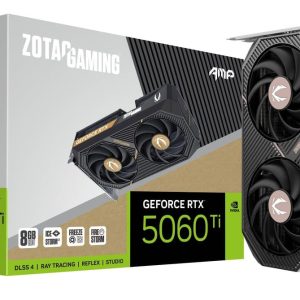 ZOTAC Gaming GeForce RTX 5060 Ti 8GB AMP GDDR7 128-Bit Dual Fan Graphics Card (ZT-B50610F-10M)