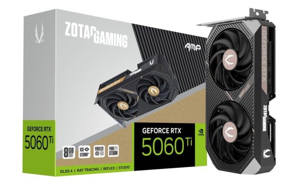ZOTAC Gaming GeForce RTX 5060 Ti 8GB AMP GDDR7 128-Bit Dual Fan Graphics Card (ZT-B50610F-10M)