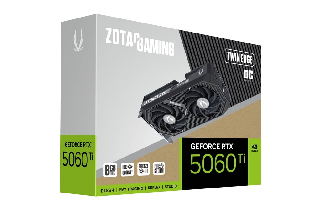ZOTAC Gaming GeForce RTX 5060 Ti 8GB Twin Edge OC GDDR7 128-Bit Dual Fan Graphics Card (ZT-B50610H-10M) - Image 2