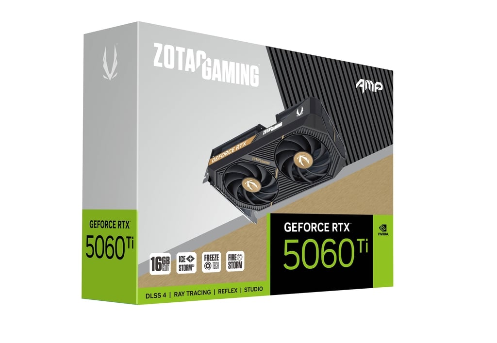 ZOTAC Gaming GeForce RTX 5060 Ti 16GB AMP GDDR7 128-Bit Dual Fan Graphics Card (ZT-B50620F-10M) - Image 2