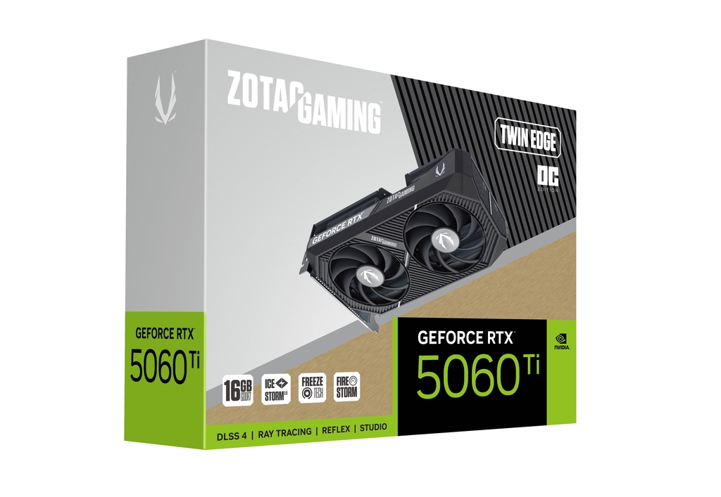 ZOTAC Gaming GeForce RTX 5060 Ti 16GB Twin Edge OC GDDR7 128-Bit Dual Fan Graphics Card (ZT-B50620H-10M) - Image 2