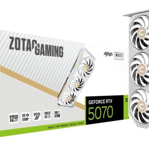 ZOTAC Gaming GeForce RTX 5070 AMP White Edition 12GB GDDR7 192-Bit Triple Fan Graphics Card (ZT-B50700FQ-10P)