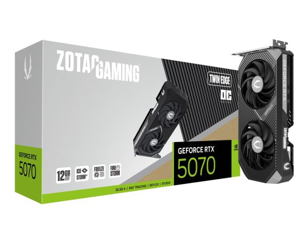 ZOTAC Gaming GeForce RTX 5070 Twin Edge OC 12GB GDDR7 192-Bit Dual Fan Graphics Card (ZT-B50700H-10P)