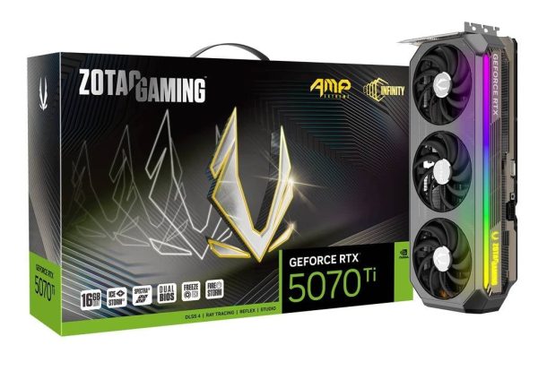 Zotac Gaming GeForce RTX 5070 Ti AMP Extreme INFINITY 16GB GDDR7 256-Bit Triple Fan Graphics Card (ZT-B50710B-10P)