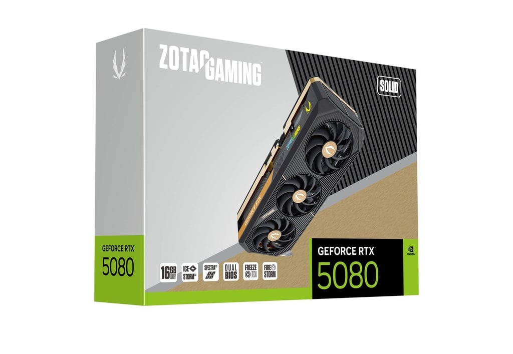Zotac Gaming GeForce RTX 5080 SOLID 16GB GDDR7 256-Bit Triple Fan Graphics Card (ZT-B50800D-10P) - Image 2