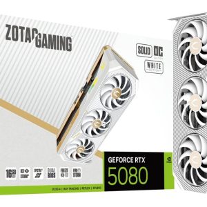 ZOTAC Gaming GeForce RTX 5080 SOLID OC WHITE 16GB GDDR7 256-Bit Triple Fan Graphics Card (ZT-B50800Q-10P)