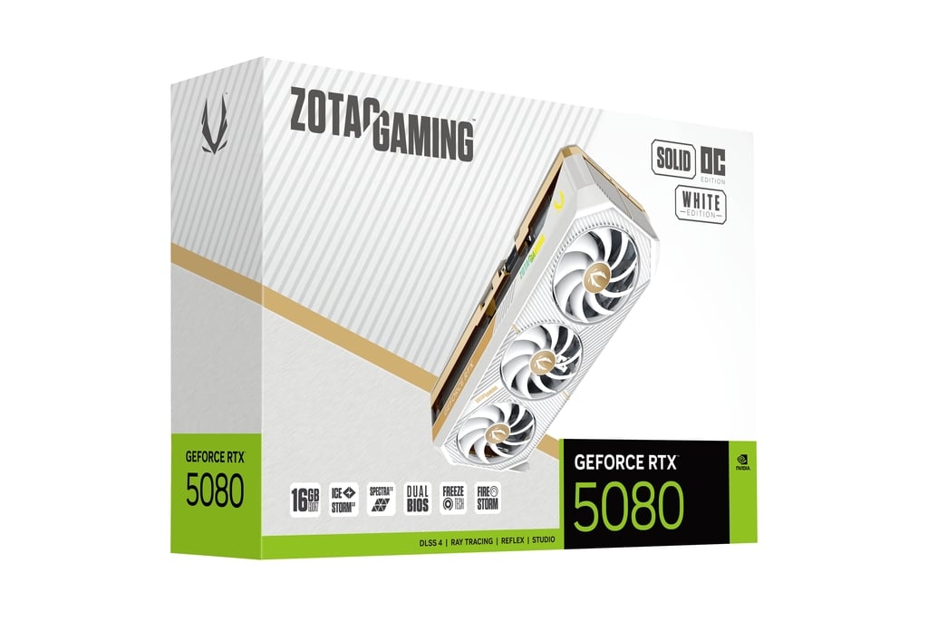ZOTAC Gaming GeForce RTX 5080 SOLID OC WHITE 16GB GDDR7 256-Bit Triple Fan Graphics Card (ZT-B50800Q-10P) - Image 6