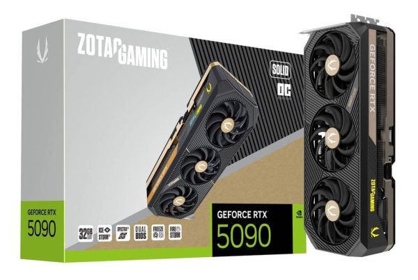 ZOTAC Gaming GeForce RTX 5090 Solid OC 32GB GDDR7 512-Bit Triple Fan Graphics Card (ZT-B50900J-10P)