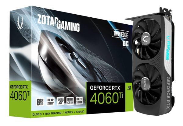 Zotac Gaming GeForce RTX 4060 Ti 8GB Twin Edge OC GDDR6 128-Bit Dual Fan Graphics Card (ZT-D40610H-10M)